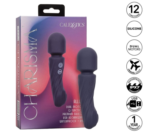 CALEXOTICS - CHARISMA ALLURE MASAJEADOR DOBLE MOTOR 12 FUNCIONES 17,25 CM X 4,5 CM MORADO