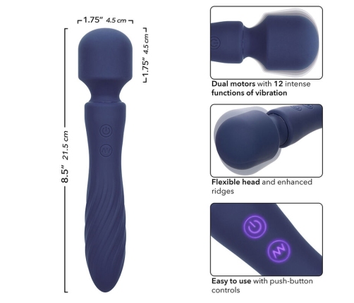 CALEXOTICS - CHARISMA MYSTIQUE MASSAGER DUAL MOTORS 12 FUNCTIONS 20,5 CM X 4.5 CM PURPLE