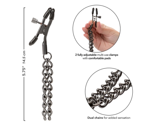 CALEXOTICS - EUPHORIA PINZAS PEZONES CON CADENA 14,5 CM