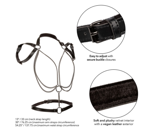 CALEXOTICS - EUPHORIA ARNÉS ESTILO CABESTRO CON MÚLTIPLES CADENAS PREMIUM TALLA PLUS