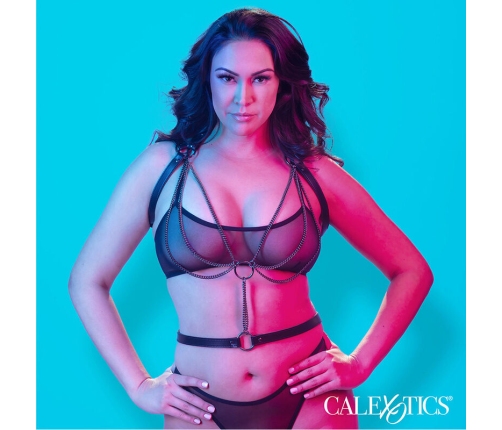 CALEXOTICS - EUPHORIA ARNÉS ESTILO CABESTRO CON MÚLTIPLES CADENAS PREMIUM TALLA PLUS