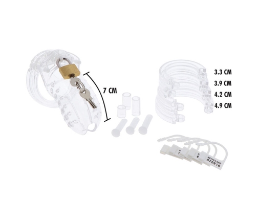 HIDDEN DESIRE - EXTREME CHASTITY COCK CAGE ACRYLIC ADJUSTABLE CLEAR