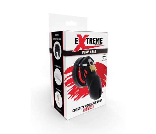 HIDDEN DESIRE - EXTREME CHASTITY COCK CAGE SILICONE SIZE L BLACK