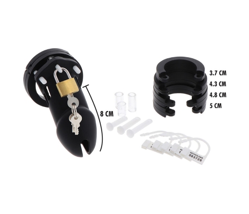 HIDDEN DESIRE - EXTREME CHASTITY COCK CAGE SILICONE SIZE L BLACK