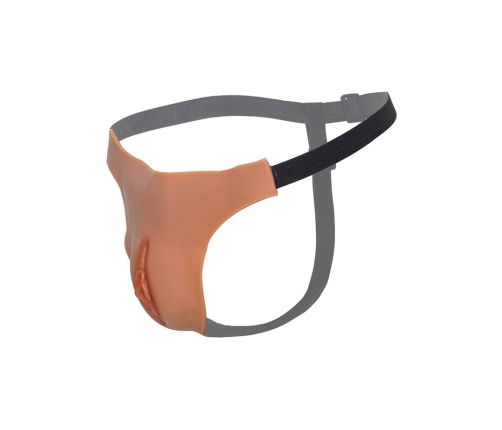 HIDDEN DESIRE - ALTER EGO ADJUSTABLE OPEN VAGINA STRING FLESH