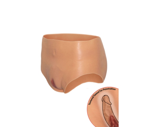 HIDDEN DESIRE - ALTER EGO OPEN VAGINA BRIEF HIGH WAIST FLESH
