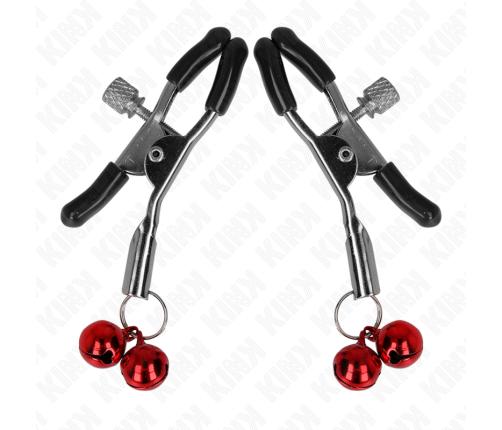 KINK - DOUBLE BELL NIPPLE CLAMP RED 6 CM