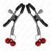 KINK - DOUBLE BELL NIPPLE CLAMP RED 6 CM