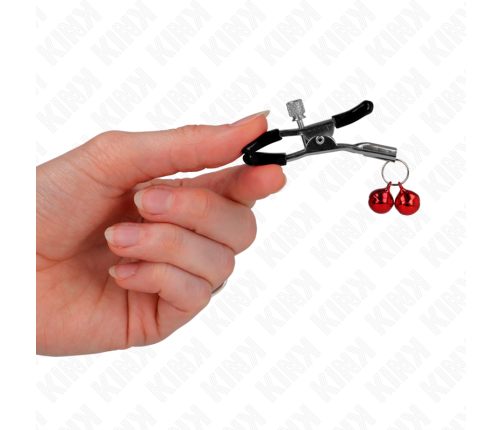 KINK - DOUBLE BELL NIPPLE CLAMP RED 6 CM