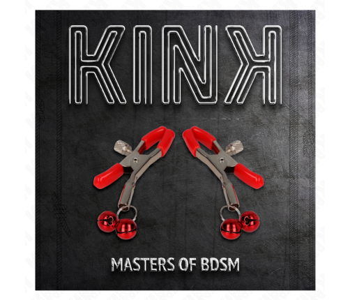 KINK - RED DOUBLE BELL NIPPLE CLAMP RED 6 CM