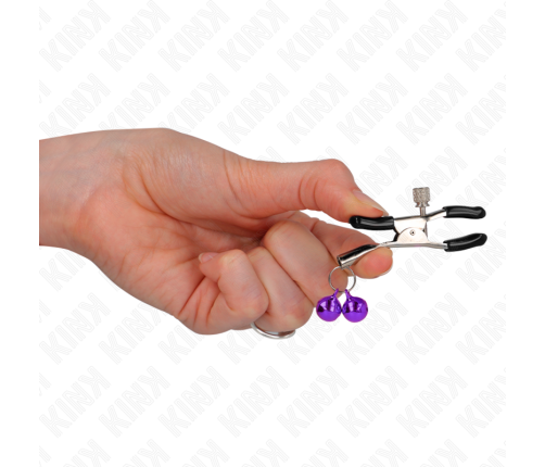 KINK - DOUBLE BELL NIPPLE CLAMP PURPLE 6 CM