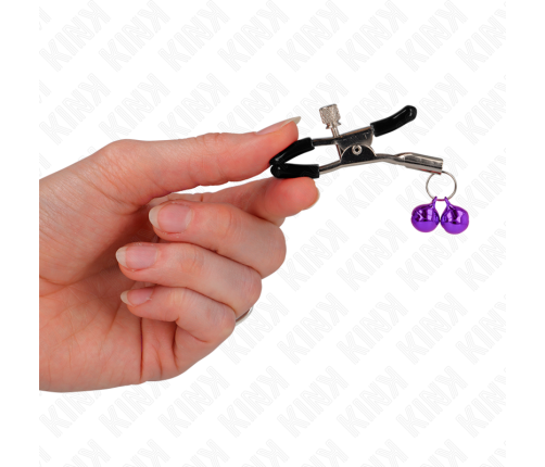 KINK - DOUBLE BELL NIPPLE CLAMP PURPLE 6 CM