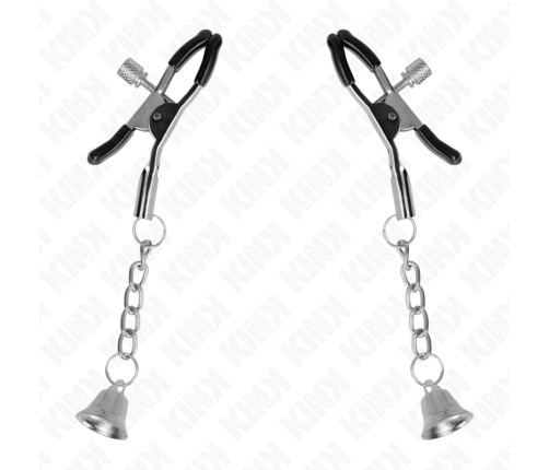 KINK - SILVER BELL PENDANT NIPPLE CLAMPS 6 CM