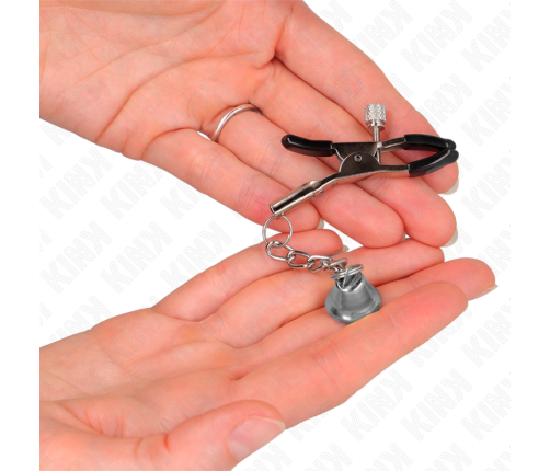 KINK - SILVER BELL PENDANT NIPPLE CLAMPS 6 CM