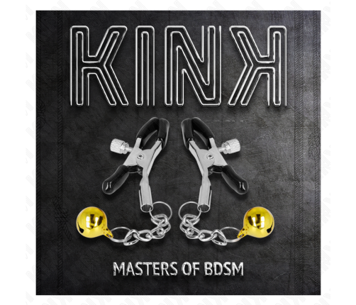 KINK - GOLD JINGLE BELL PENDANT NIPPLE CLAMPS 6 CM