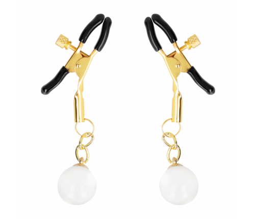 KINK - GLASS BEAD NIPPLE CLAMPS GOLD 6 CM