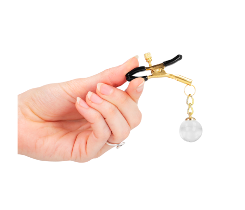 KINK - GLASS BEAD NIPPLE CLAMPS GOLD 6 CM