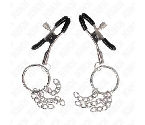 KINK - O RING NIPPLE CLAMP AND LITTLE CHAIN SILVER 6 CM