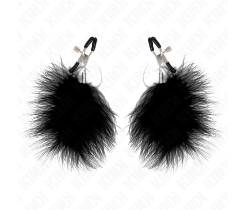 KINK - FEATHER NIPPLE CLAMP BLACK 7 CM