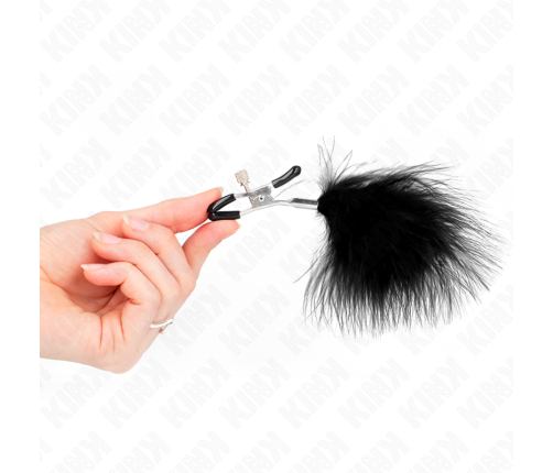 KINK - FEATHER NIPPLE CLAMP BLACK 7 CM