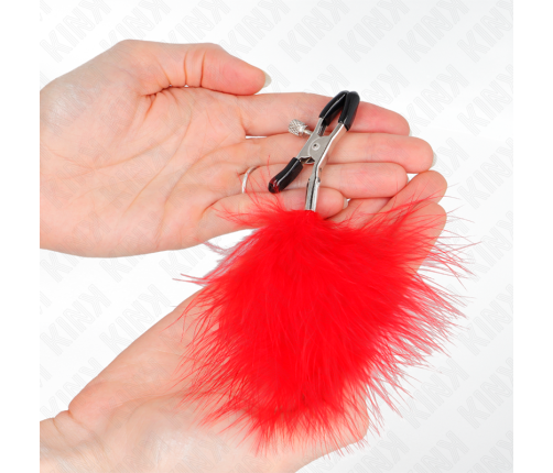 KINK - FEATHER NIPPLE CLAMP RED 7 CM
