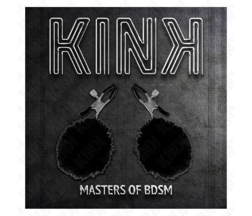 KINK - FAUX FUR BALL NIPPLE CLAMP BLACK 6 CM