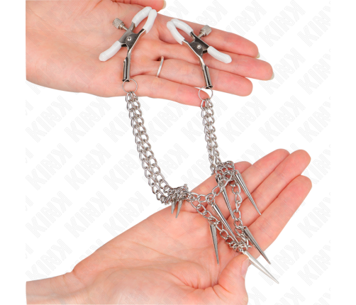 KINK - NIPPLE CLAMPS WITH SPIKES CHAINS 30 CM