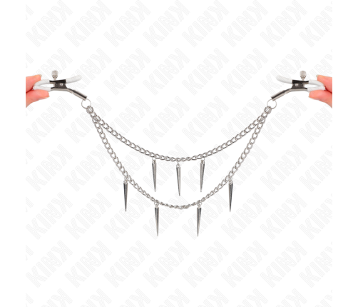KINK - NIPPLE CLAMPS WITH SPIKES CHAINS 30 CM