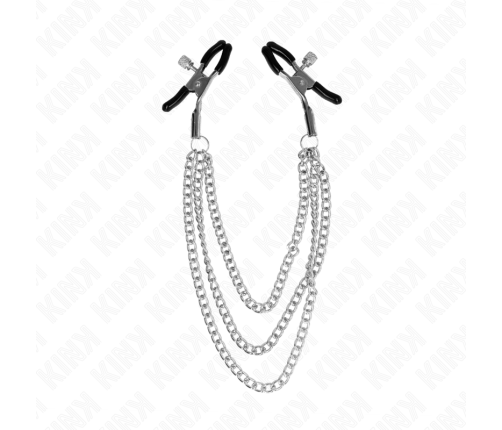 KINK - NIPPLE CLAMPS WITH 3 CHAINS SILVER 20/23/28 CM
