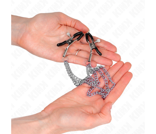 KINK - NIPPLE CLAMPS WITH 3 CHAINS SILVER 20/23/28 CM