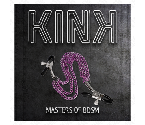 KINK - NIPPLE CLAMPS WITH 3 CHAINS PURPLE 20/23/28 CM