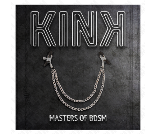 KINK - NIPPLE CLAMPS WITH 2 THICK CHAINS SILVER 20/23 CM