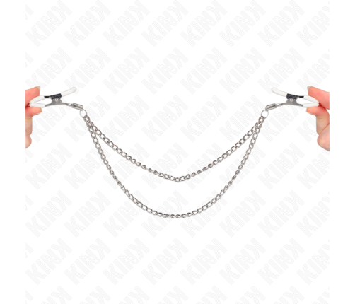 KINK - NIPPLE CLAMPS WITH 2 THIN CHAINS SILVER 20/23 CM