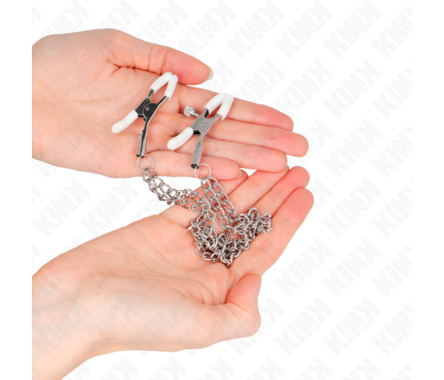 KINK - NIPPLE CLAMPS WITH 2 THIN CHAINS SILVER 20/23 CM