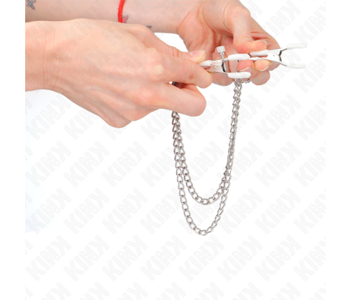 KINK - NIPPLE CLAMPS WITH 2 THIN CHAINS SILVER 20/23 CM