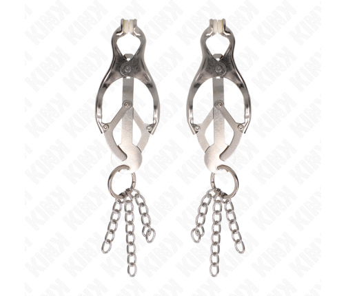 KINK - JAPANESE CLOVER NIPPLE CLAMPS WITH LITTLE CHAINS SILVER