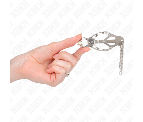 KINK - JAPANESE CLOVER NIPPLE CLAMPS WITH LITTLE CHAINS SILVER