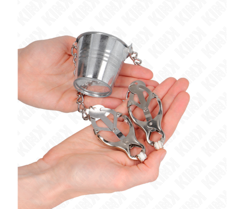 KINK - NIPPLE CLAMPS WITH A BUCKET SILVER