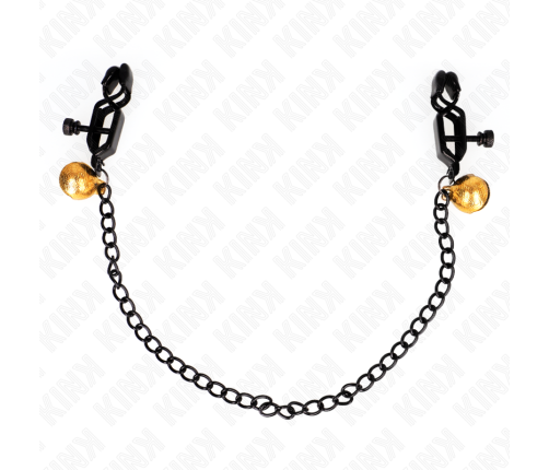 KINK - FLAT CHAIN NIPPLE CLAMPS AND BELL SILVER 30 CM