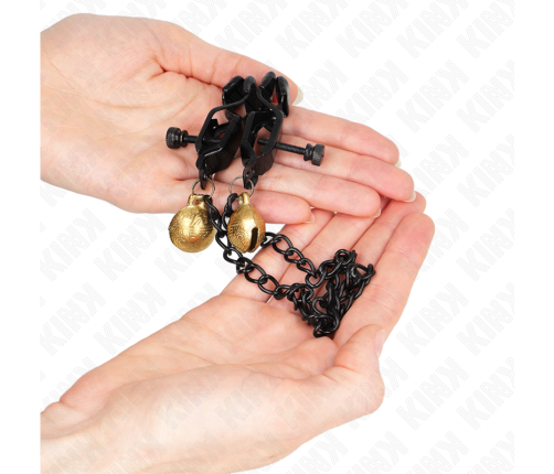 KINK - FLAT CHAIN NIPPLE CLAMPS AND BELL SILVER 30 CM