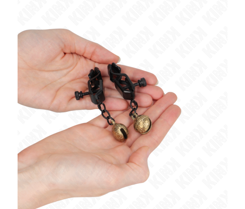 KINK - BELL JAW STYLE NIPPLE CLAMPS BLACK 7 CM