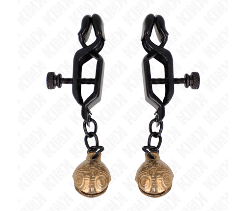 KINK - BELL JAW STYLE NIPPLE CLAMPS BLACK 7 CM
