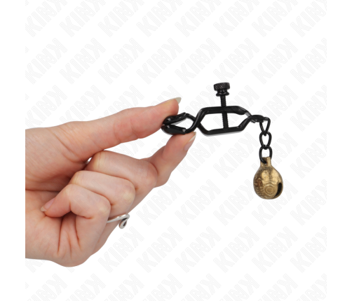 KINK - BELL JAW STYLE NIPPLE CLAMPS BLACK 7 CM