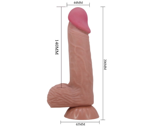 PRETTY LOVE - SLIDING SKIN SERIES DILDO REALÍSTICO CON VENTOSA PIEL DESLIZANTE MORENO 20.6 CM