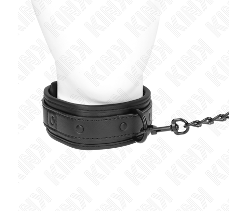 KINK - NEOPRENE BONDAGE COLLAR MODEL 2 WITH BELT 78 CM ADJUSTABLE 37.5 X 49.5 CM