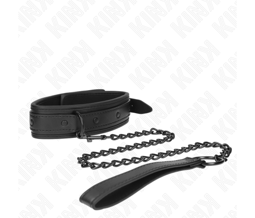 KINK - NEOPRENE BONDAGE COLLAR MODEL 2 WITH BELT 78 CM ADJUSTABLE 37.5 X 49.5 CM