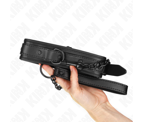 KINK - NEOPRENE BONDAGE COLLAR MODEL 2 WITH BELT 78 CM ADJUSTABLE 37.5 X 49.5 CM