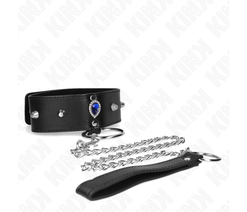 KINK - NECKLACE 65 CM WITH STRAP WITH BLUE DIAMONDS ADJUSTABLE 36-43 CM X 5 CM