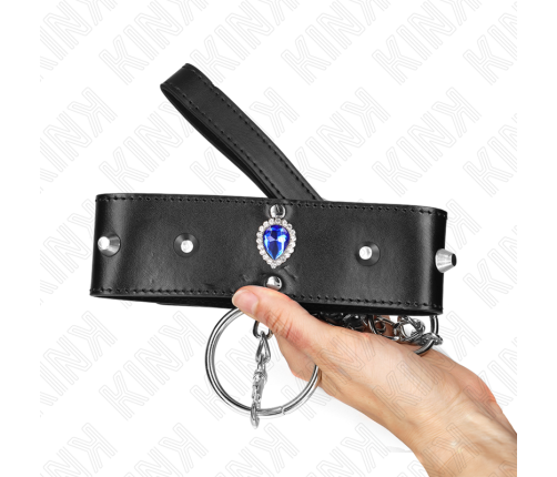 KINK - NECKLACE 65 CM WITH STRAP WITH BLUE DIAMONDS ADJUSTABLE 36-43 CM X 5 CM