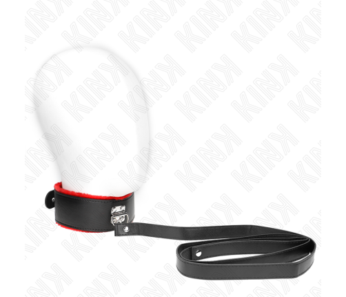 KINK - NECKLACE WITH BELT 116 CM WITH RED LEATHER STRAP ADJUSTABLE 40-48 CM X 6 CM